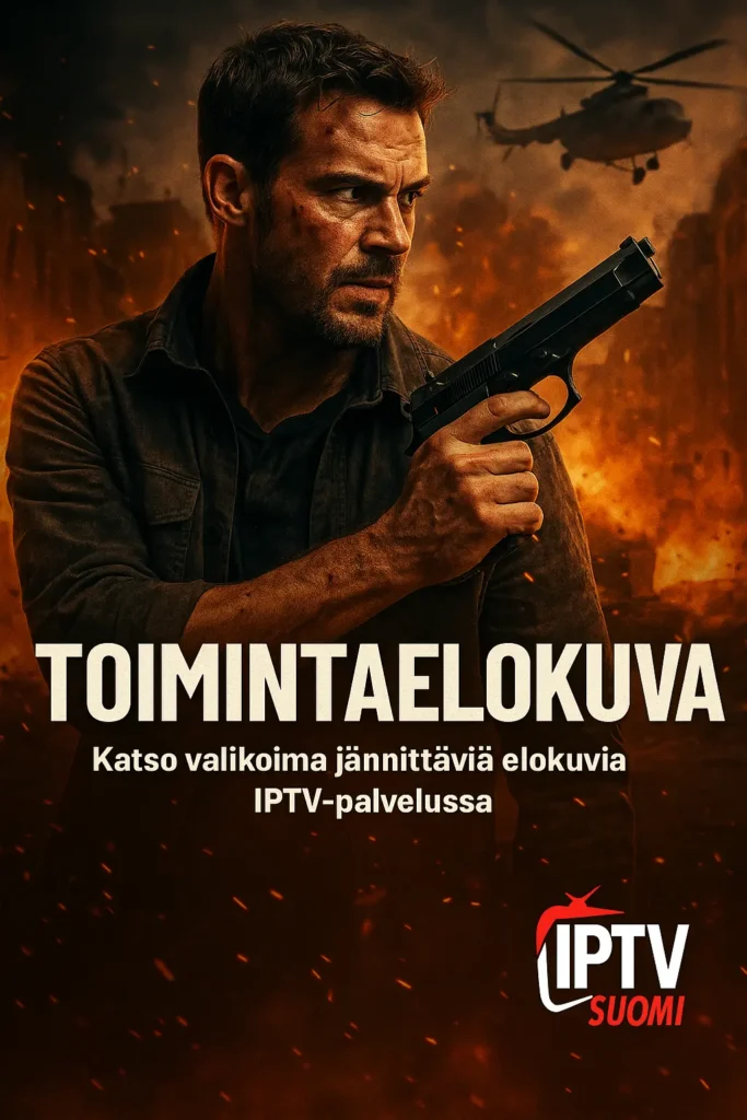 iptv finland 1 Action movie promotional poster design for iptv finland