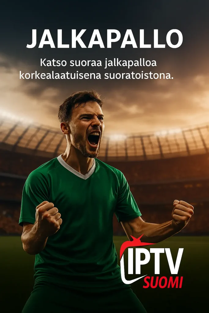 iptv finland 5 Soccer player celebrating in stadium.